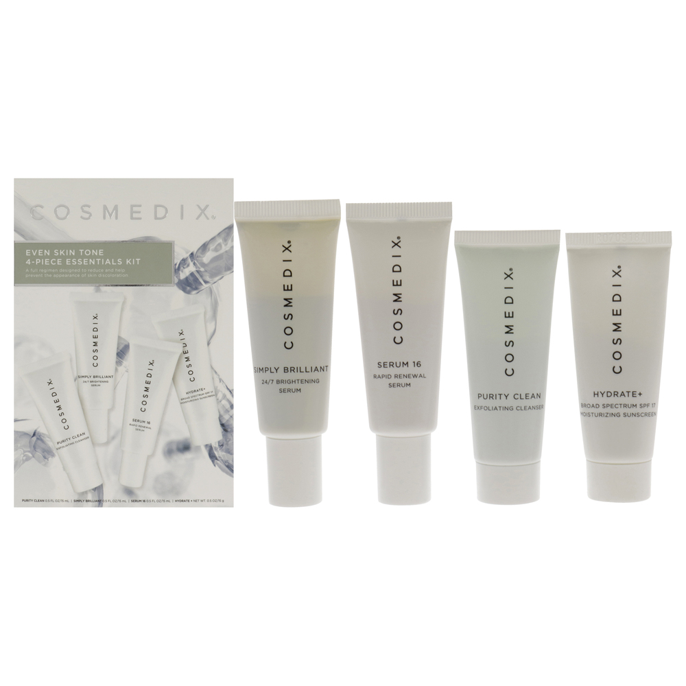 Even Skin Tone Essentials Kit by Cosmedix for Unisex 4 Pc